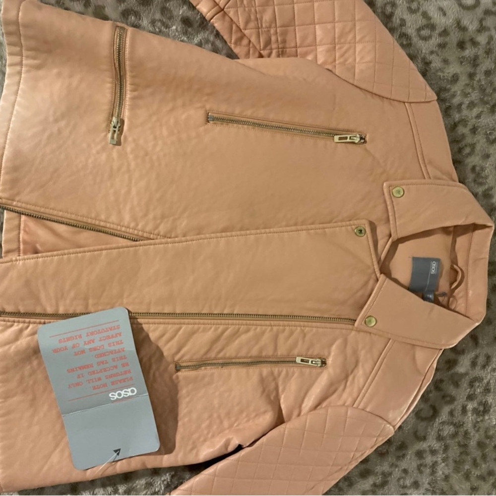 ASOS Curve Pink Moto Jacket